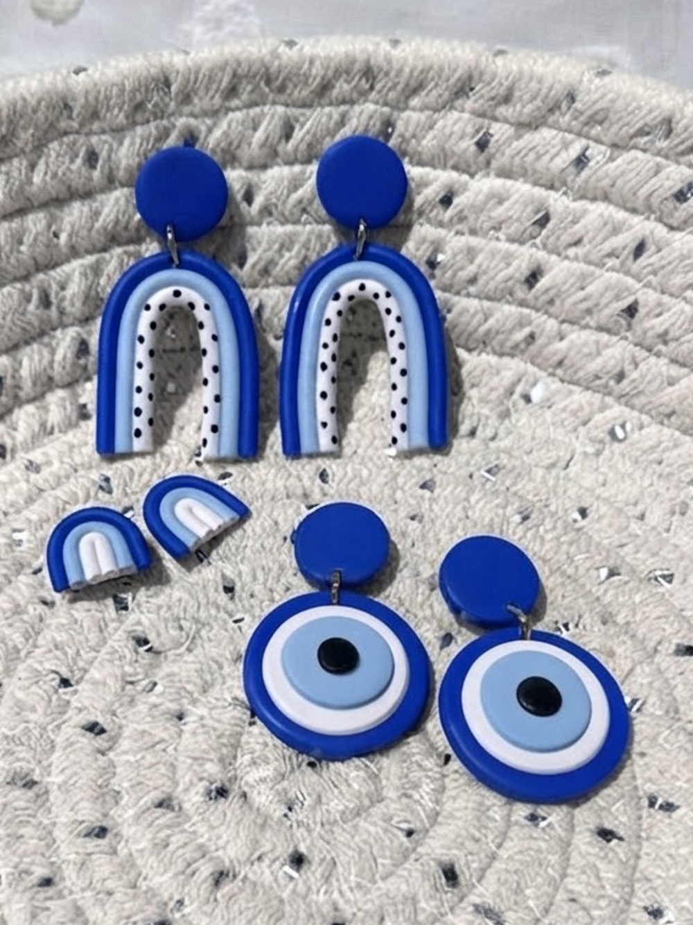 Evil Eye Earring Set — 3 Pairs — Handmade Earrings